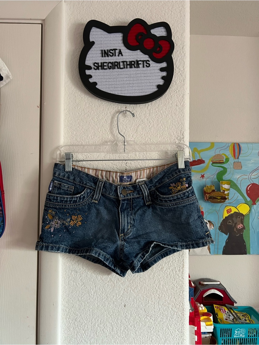 Y2K low rise denim shorts